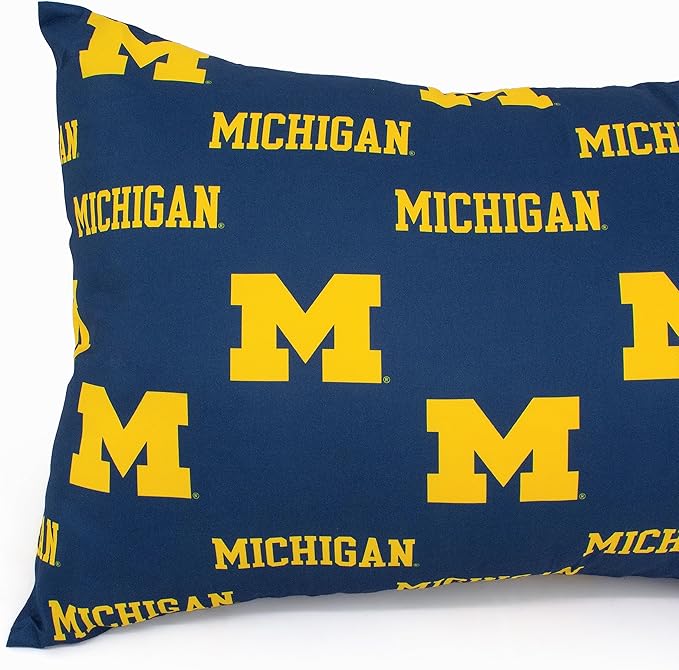 College Covers Everything Comfy Michigan Wolverines Pillowcase, Body Pillow, 20" x 60", Includes 1 Pillowcase