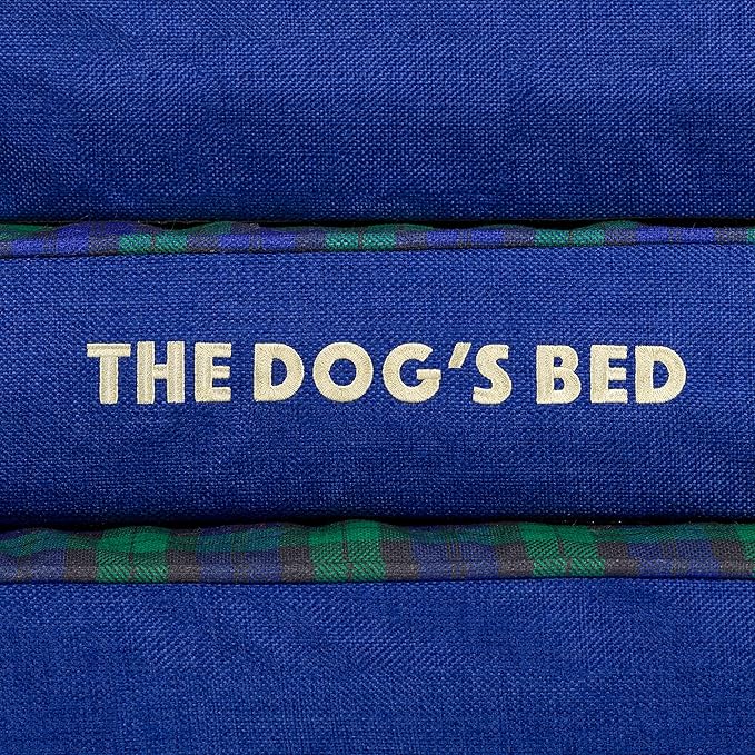 The Dog’s Bed Orthopedic Memory Foam Dog Bed with Bolsters, Oxford Fabric, Black Watch Tartan, M