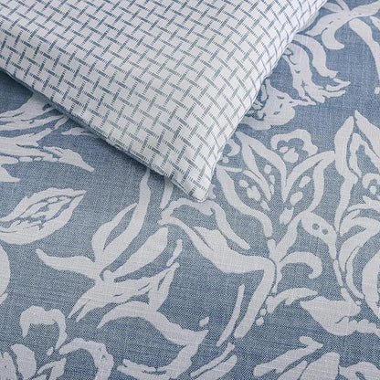 Nautica - Full/Queen Comforter Set, Cotton Reversible Bedding Set with Matching Shams (Tortola Blue, Full/Queen)