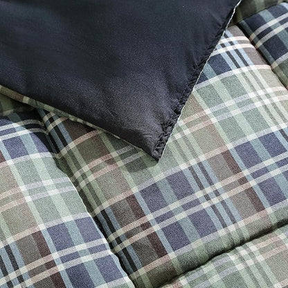 Eddie Bauer - King Comforter Set, Reversible Plaid Alt Down Bedding with Matching Shams, Cozy Home Decor for Colder Months, Oeko-Tex Certified (Rugged Navy, King)